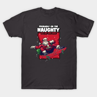 Skater Santa Skateboarding Skateboarder Christmas T-Shirt